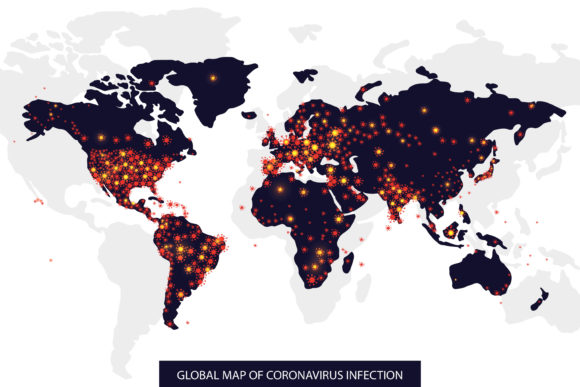 Download Global Map of Coronavirus Infection - Virus Collection