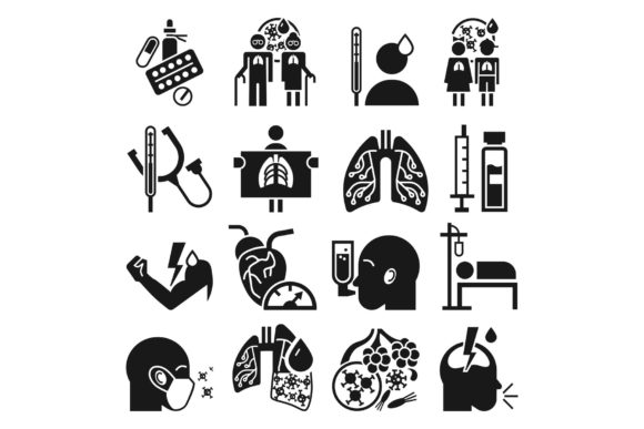 Download Pneumonia Icon Set, Simple Style - Simple Collection