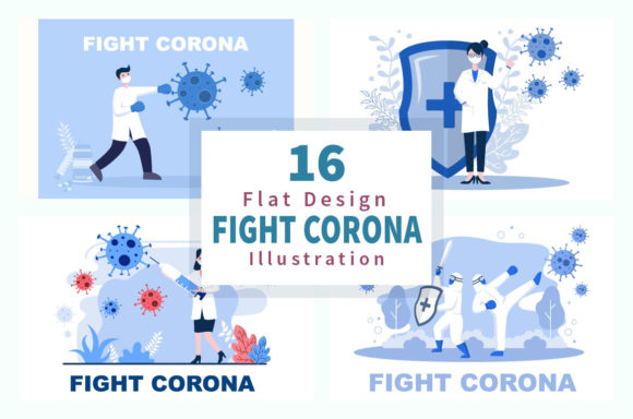 Download 16 Fighting with Corona Virus Design - Virus Collection