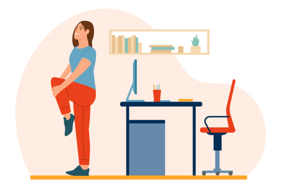 Download Workplace Workout People. Woman Doing Sp - Woman Collection