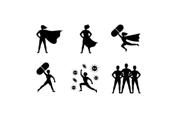 Download Medical Superhero Virus Fight Silhouette - Virus Collection