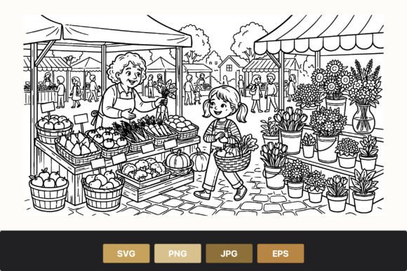 Download Market Scene Elderly Woman Selling - Woman Collection