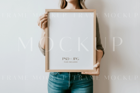 Download Modern Woman Holding 11x14 Frame Mockup - Woman Collection