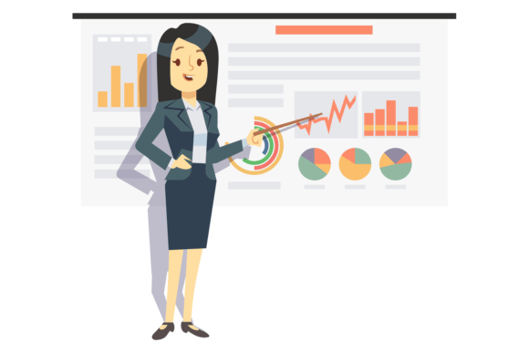 Download Businesswoman Show Statistics Presentati - Woman Collection