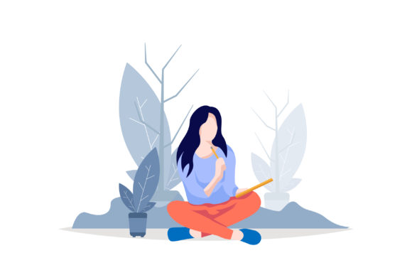 Download A Woman Sitting Studying in the Park. - Woman Collection