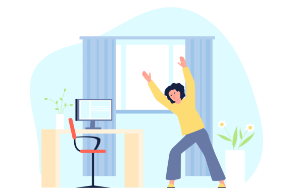 Download Woman Exercise at Workplace. Corporate F - Woman Collection